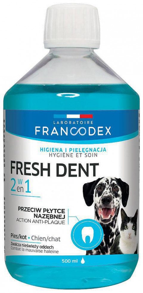 FRANCODEX Fresh dent tekutina pro ústní hygienu - receptura pro psy/kočky - 500ml - Fotogalerie 1