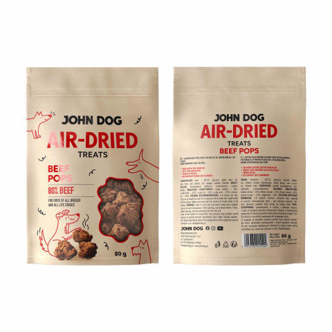 JOHN DOG Air-Dried Beef pops - pamlsek pro psa - 80g - Fotogalerie 2
