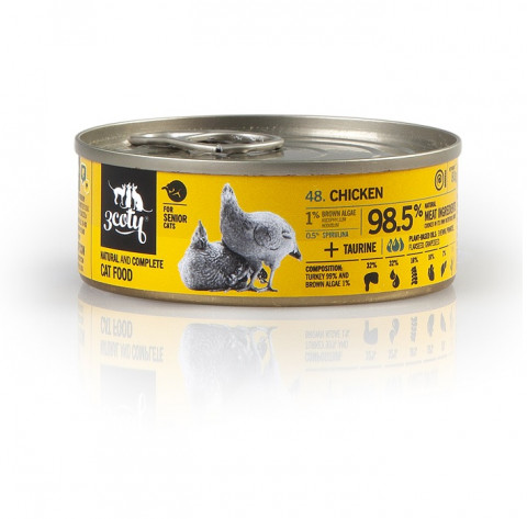 3COTY Chicken with spirulina Senior - mokré krmivo pro kočky - 24x80g - Fotogalerie 11