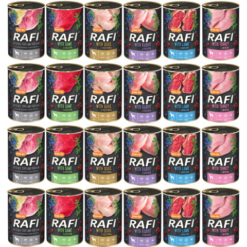 Dolina Noteci Rafi MIX 6 příchutí – mokré krmivo pro psy – 24×400 g - Fotogalerie 1
