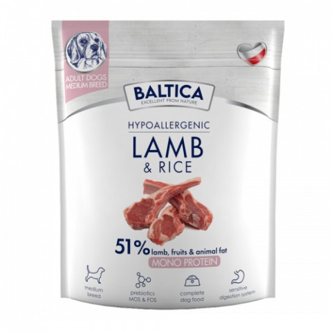 BALTICA Nutraceutic Hypoallergenic M Lamb with rice - suché krmivo pro psy - 1kg - Fotogalerie 1