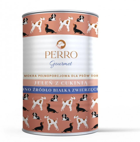PERRO Gourmet Deer with zucchini Mono - vlhké krmivo pro psy - 400g - Fotogalerie 1
