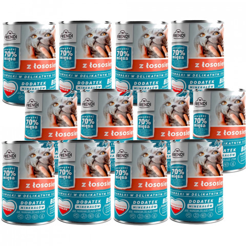 FRENDI s lososem kousky v jemné omáčce – mokré krmivo pro kočky – 12x400g - Fotogalerie 1