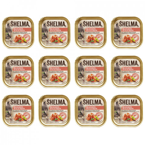 SHELMA Salmon and trout pate - mokré krmivo pro kočky - 12x100g - Fotogalerie 1