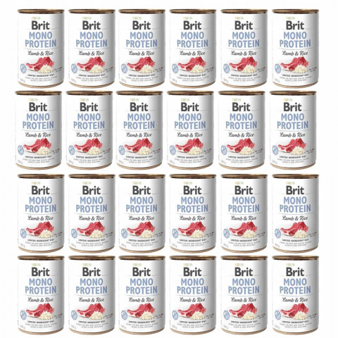 BRIT MONO PROTEIN Mokré krmivo pro psy Jehněčí s rýží - 24x400g - Fotogalerie 1