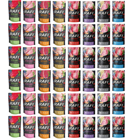 DOLINA NOTECI Rafi MIX příchutí - mokré krmivo pro psy - 48x500 g - Fotogalerie 1