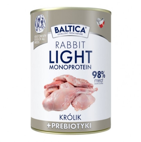 BALTICA Nutraceutic Monoprotein Light Rabbit with prebiotics - vlhké krmivo pro psy - 400g - Fotogalerie 1
