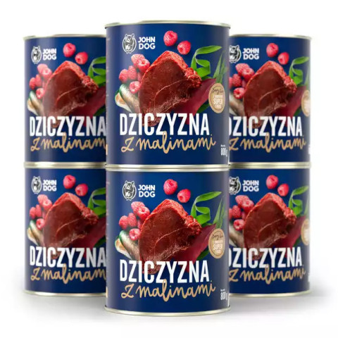 JOHN DOG Berry Adult Venison with raspberries - Mokré krmivo pro psy - 800 g - Fotogalerie 1