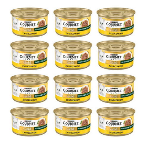 GOURMET GOLD Succulent Delights Kuře - mokré krmivo pro kočky - 12x85g - Fotogalerie 1