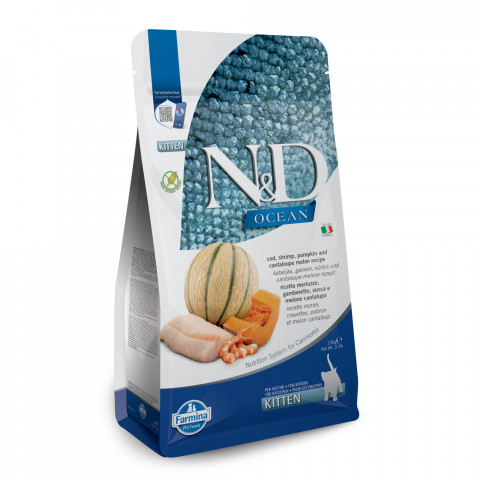 FARMINA N&D Ocean Cat Cod, Shrimp, Pumpkin and Cantaloupe Melon Kitten - suché krmivo pro kočky - 1.5 kg - Fotogalerie 6