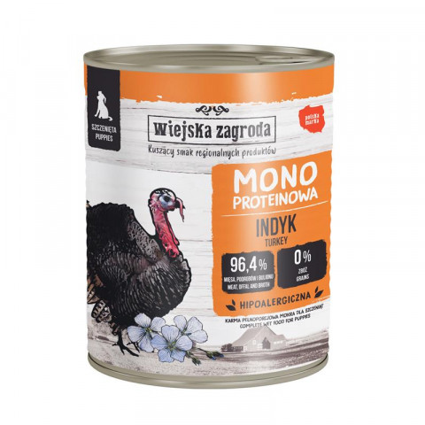 WIEJSKA ZAGRODA Monoprotein Turkey (puppy) - vlhké krmivo pro psy - 800g - Fotogalerie 1
