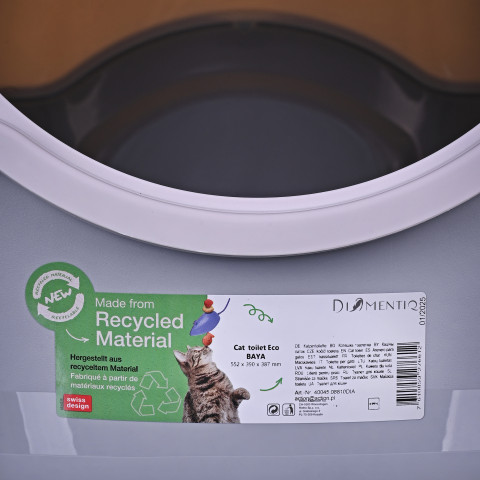 DIAMENTIQ BAYA white/light grey - kočičí toaleta - 55,5 x 40 x 38,7 cm - Fotogalerie 3