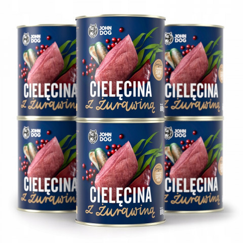 JOHN DOG Berry Adult Veal with cranberries - Mokré krmivo pro psy - 6 x 800 g - Fotogalerie 1