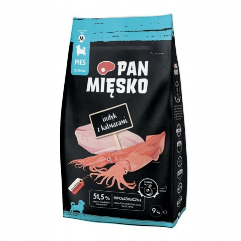 PAN MIĘSKO Krůta s kalamáry Štěně M - suché krmivo pro psy - 9kg - Fotogalerie 1