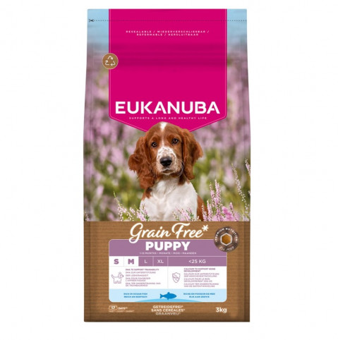 EUKANUBA Grain Free Puppy Small/Medium Ocean Fish - suché krmivo pro psy - 3kg - Fotogalerie 1
