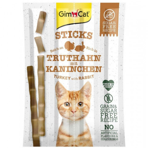 GIMCAT Sticks Turkey and rabbit - pamlsek pro kočky - 4pcs - Fotogalerie 1