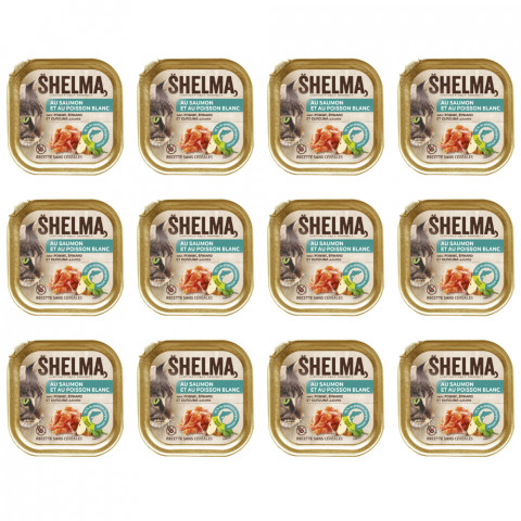 SHELMA Salmon and white fish pate - mokré krmivo pro kočky - 12x100g - Fotogalerie 1