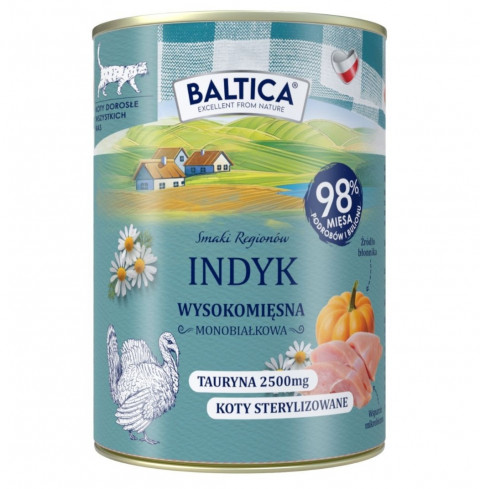 BALTICA Smaki regionów Turkey Mono - mokré krmivo pro kočky - 400g - Fotogalerie 1