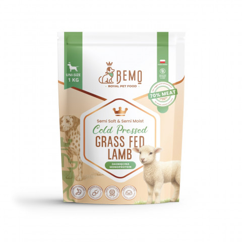 BEMO Cold Pressed Grass Fed Lamb - suché krmivo pro psy - 1kg - Fotogalerie 1