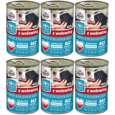 FRENDI s hovězím kousky v jemné omáčce - mokré krmivo pro psy - 6x400g - Fotogalerie 1