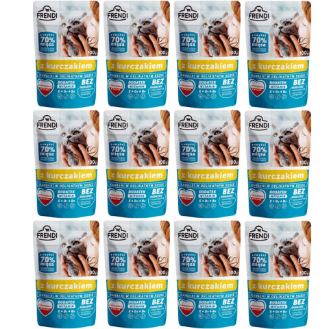 FRENDI kousky v omáčce s kuřecím masem - mokré krmivo pro kočky - 12x100g - Fotogalerie 1