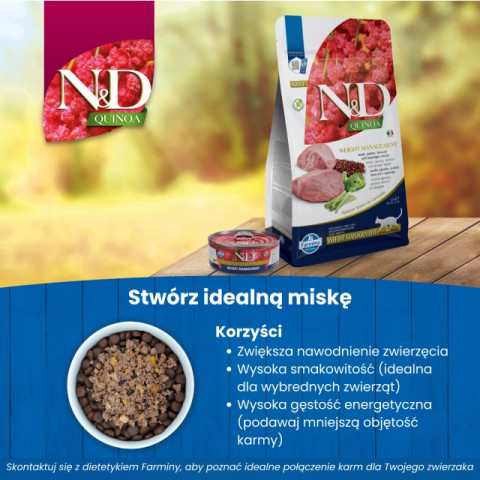 FARMINA N&D Quinoa Weight Management Lamb - suché krmivo pro kočky - 5kg - Fotogalerie 4