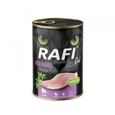 RAFI Cat Adult with rabbit - mokré krmivo pro kočky - 400g - Fotogalerie 1