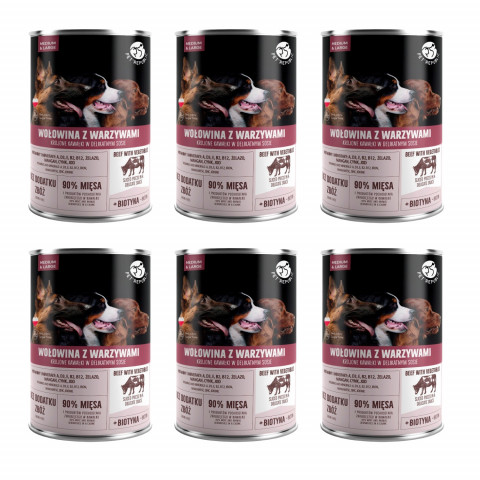 PET REPUBLIC Adult Medium & Large Hovězí se zeleninou - mokré krmivo pro psy - 6x1250 g - Fotogalerie 1