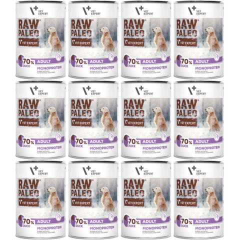 VETEXPERT Raw Paleo Adult Mono Kachna - vlhké krmivo pro psy - 12x400g - Fotogalerie 1