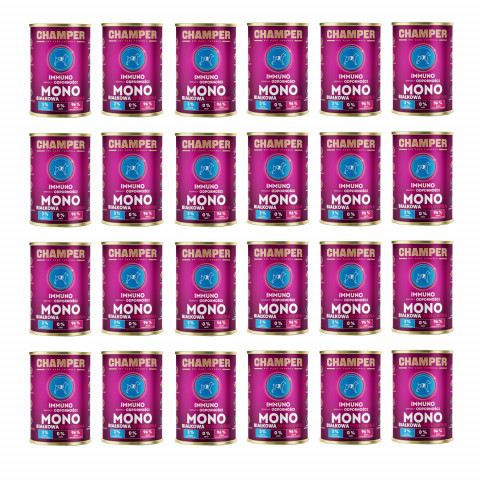 CHAMPER Immuno monoproteinové hovězí – mokré krmivo pro psa – 24×400 g - Fotogalerie 1