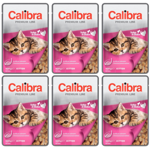 CALIBRA Premium Kitten Turkey & Chicken - mokré krmivo pro kočky - 6x100g - Fotogalerie 1