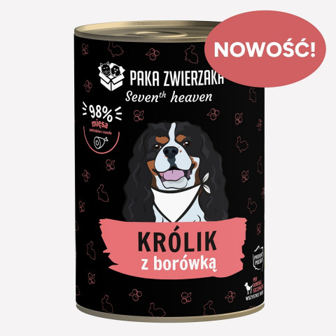 PAKA ZWIERZAKA Seventh Heaven Králík s borůvkami Mono - mokré krmivo pro psy - 400g - Fotogalerie 4