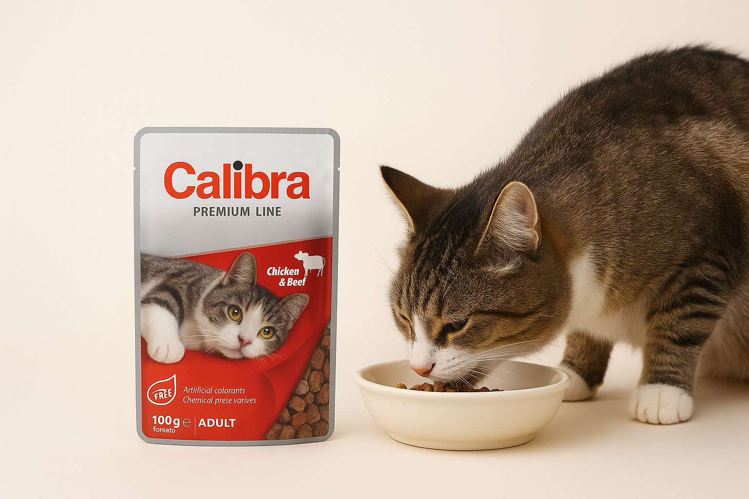 CALIBRA Cat Premium Adult Chicken & Beef - mokré krmivo pro kočky - 100g - foto 2