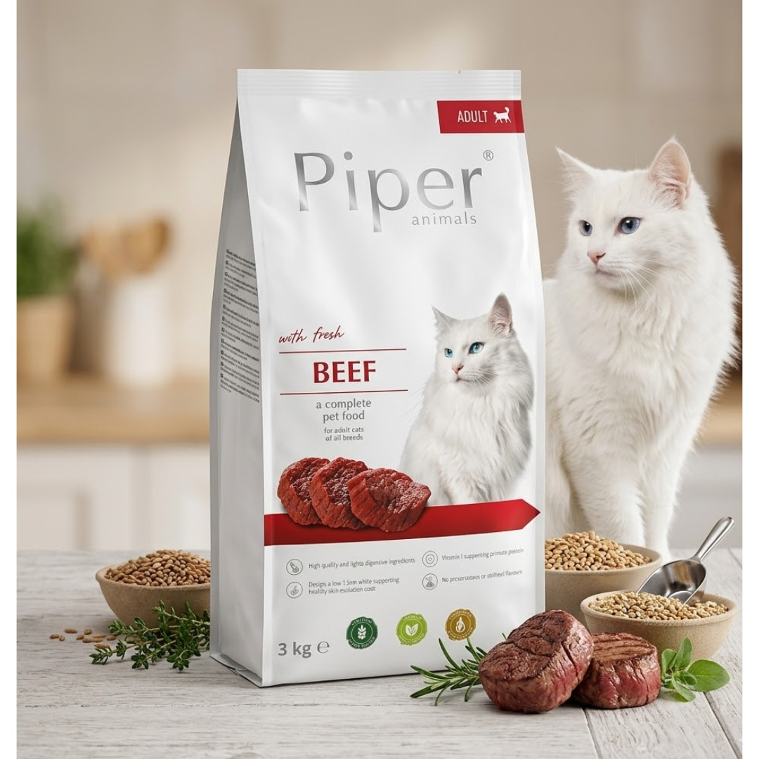 DOLINA NOTECI Piper Animals with beef - Suché krmivo pro kočky - 3 kg - foto 2