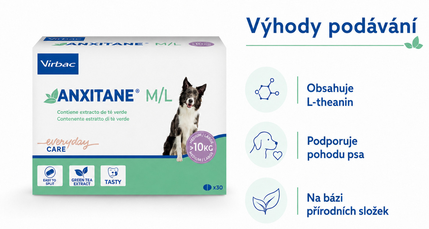 VIRBAC Anxitane Medium & Large - uklidňující přípravek pro psy - 30 tablet - foto 1