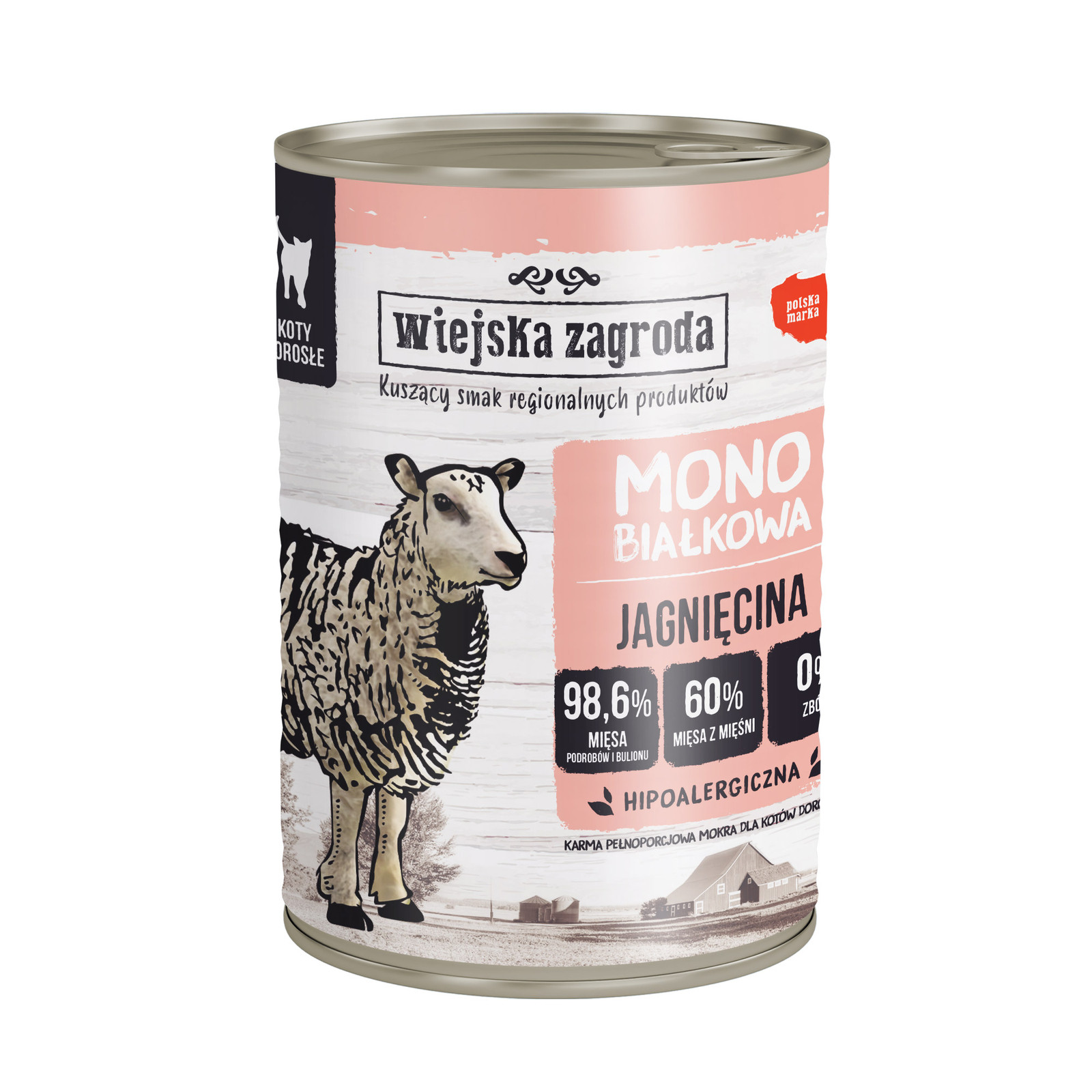 WIEJSKA ZAGRODA Monoprotein Lamb - mokré krmivo pro kočky - 400g - foto 1