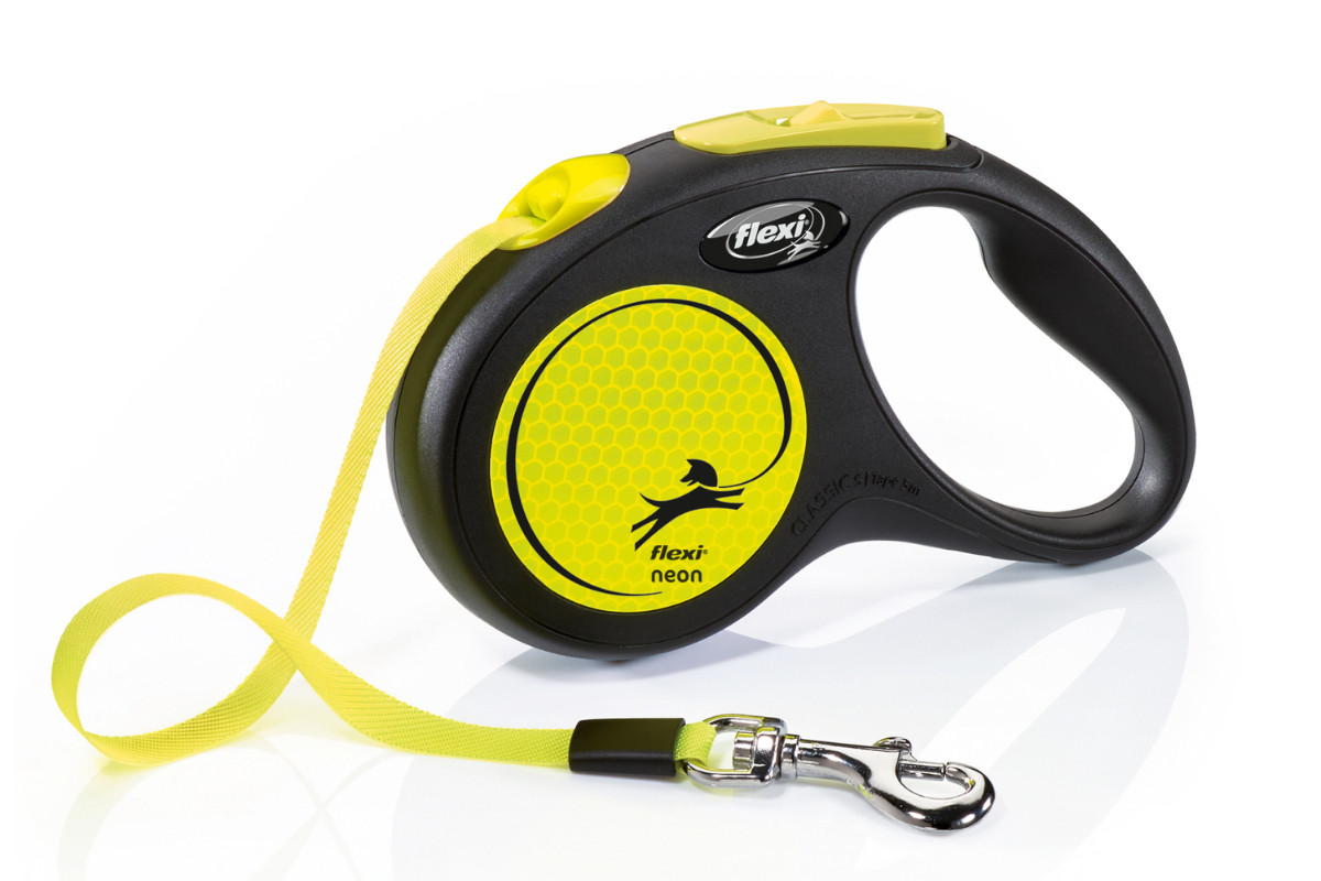 Flexi New NEON 5 m Černá, Žlutá Pes Zatahovací vodítko - foto 1