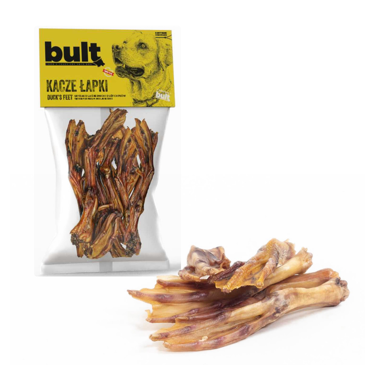 BULT Kachní a kuřecí pařáty – pochoutka pro psy – 2x100g + 2x150g - foto 1