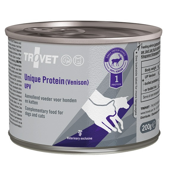 TROVET Unique Protein UPV Zvěřina – mokré krmivo pro psy a kočky – 6×200 g - foto 1