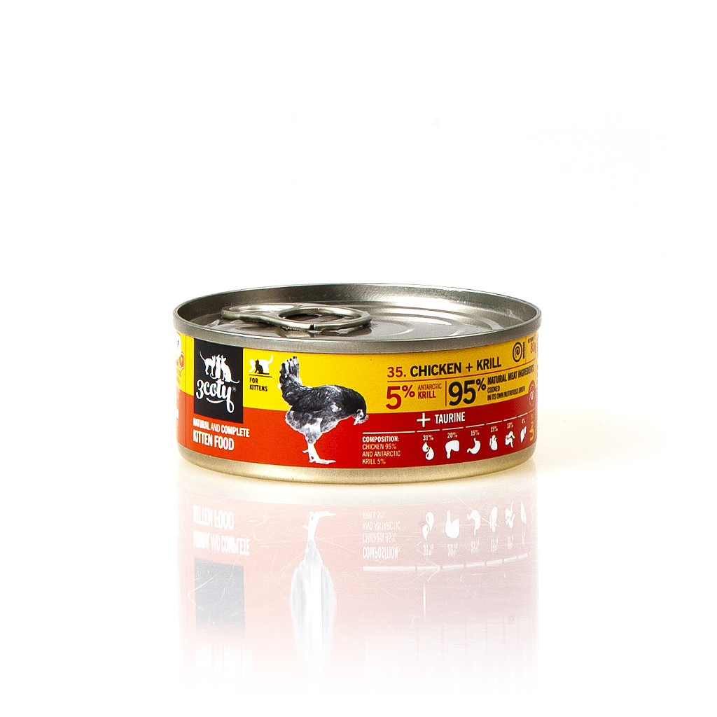 3COTY Chicken with krill For kittens - mokré krmivo pro kočky - 80g - foto 1