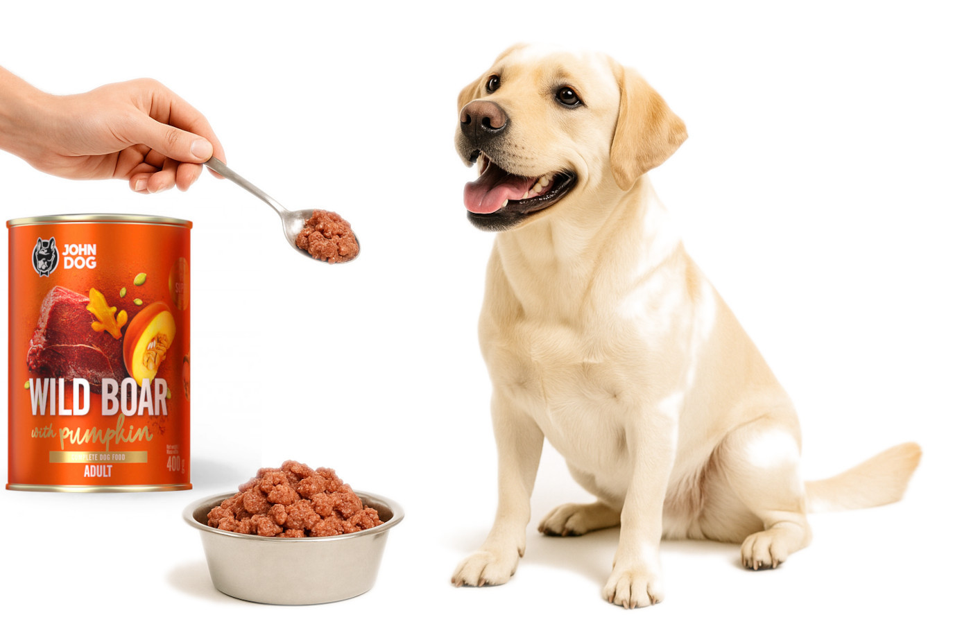JOHN DOG Pumpkin Adult Boar with pumpkin - Mokré krmivo pro psy - 6x400g - foto 3