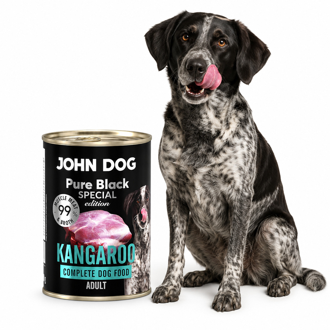 JOHN DOG Pure Black Special Edition Mono Kangaroo - vlhké krmivo pro psy - 400g - foto 3