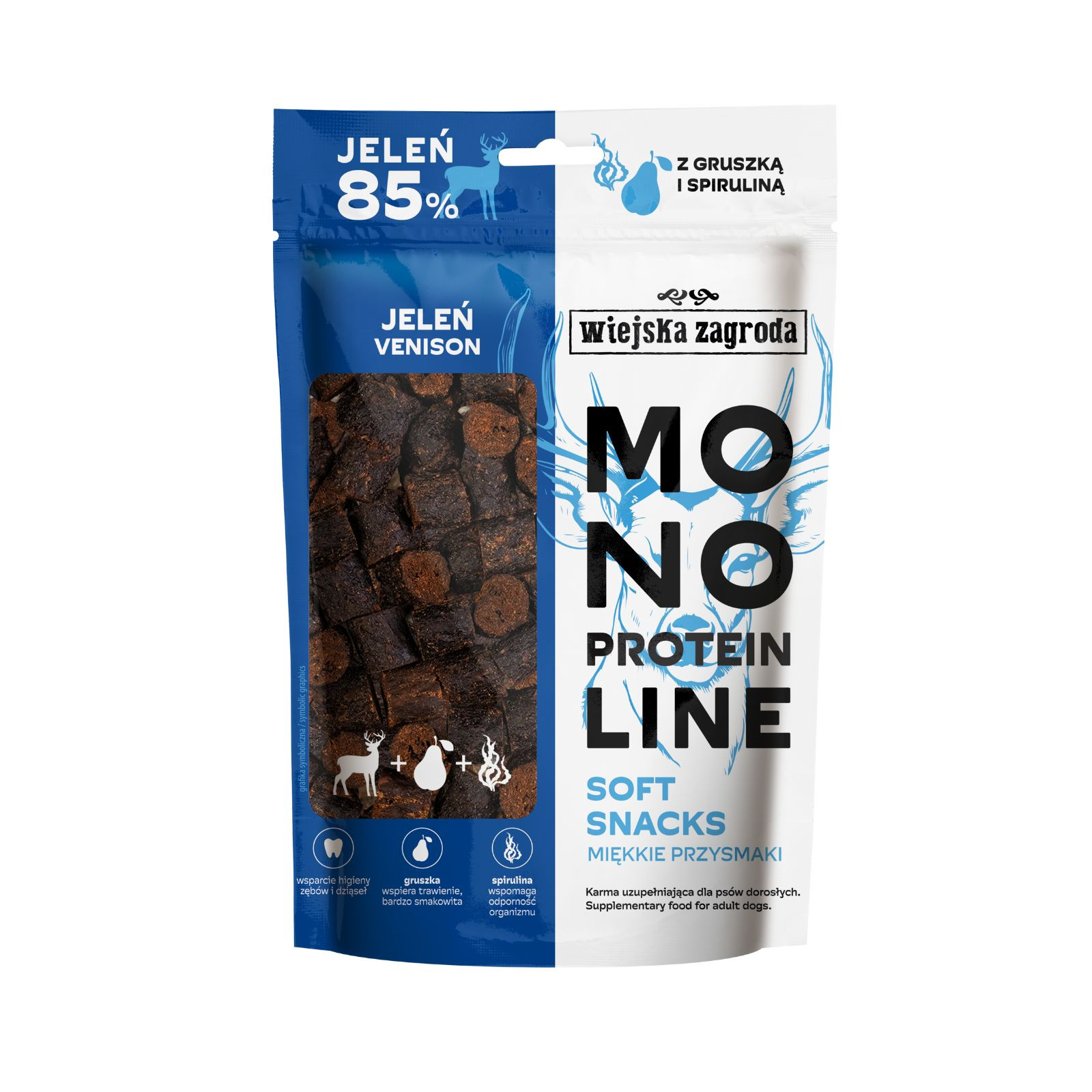 WIEJSKA ZAGRODA Monoprotein line Soft snacks Deer - pamlsek pro psa - 115g - foto 1