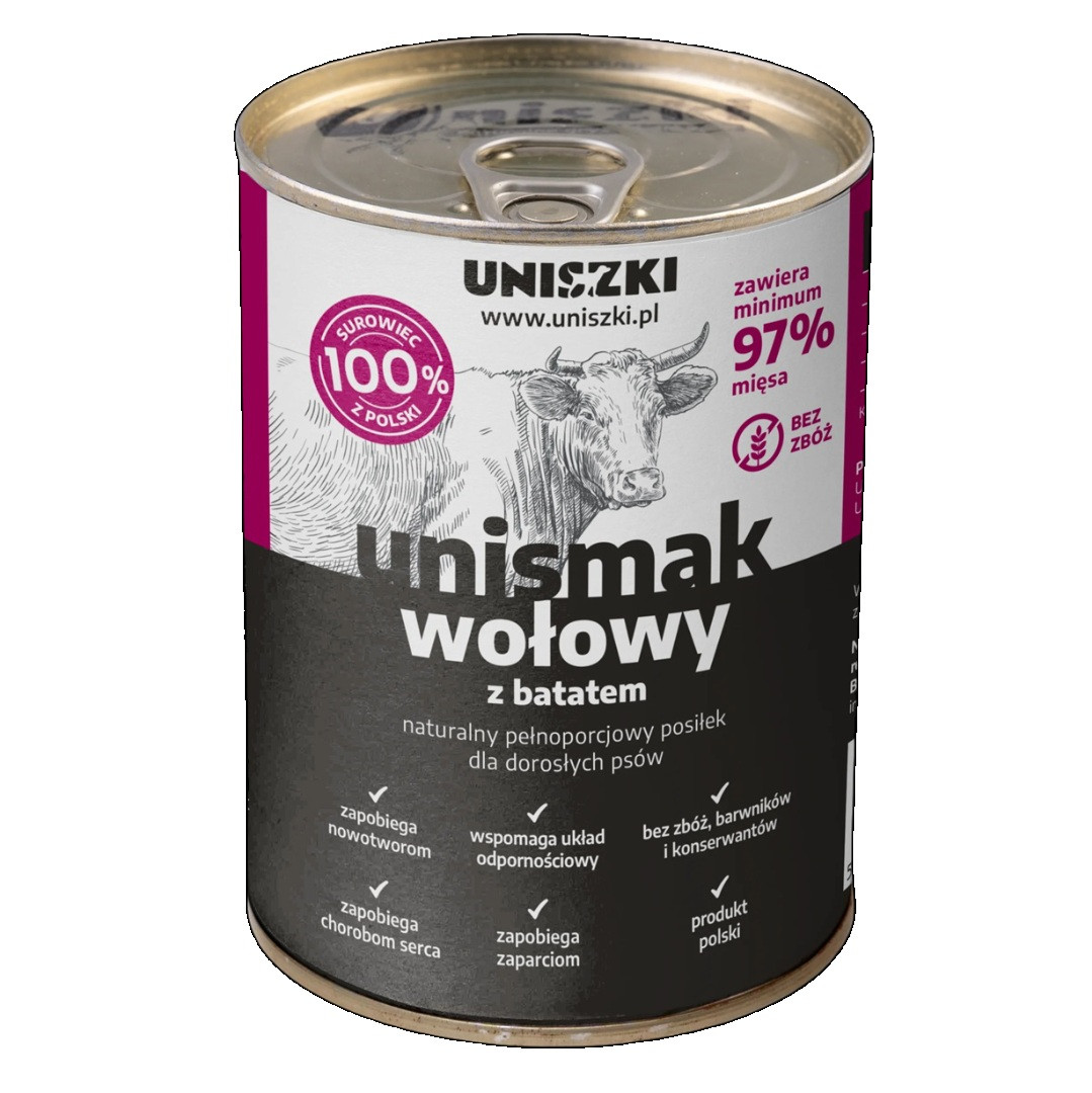 UNISZKI UNIsmak beef with sweet potato - vlhké krmivo pro psy - 400g - foto 1