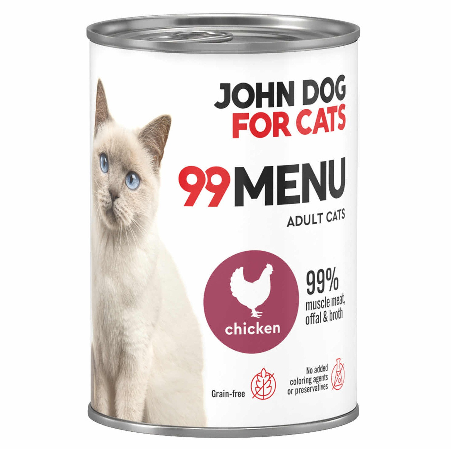 JOHN DOG 99 Menu Mono Chicken - mokré krmivo pro kočky - 400g - foto 1