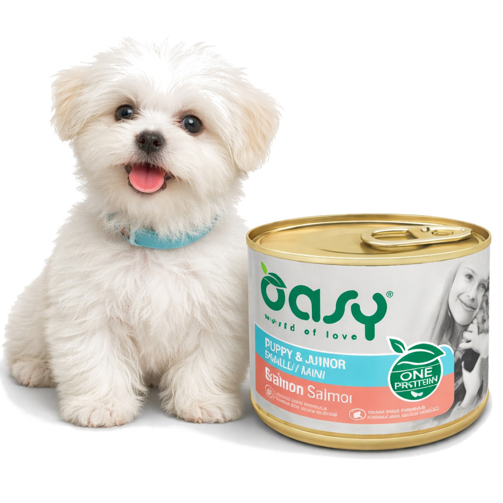 OASY One Protein Puppy & Junior Small/Mini Salmon - vlhké krmivo pro psy - 200g - foto 2