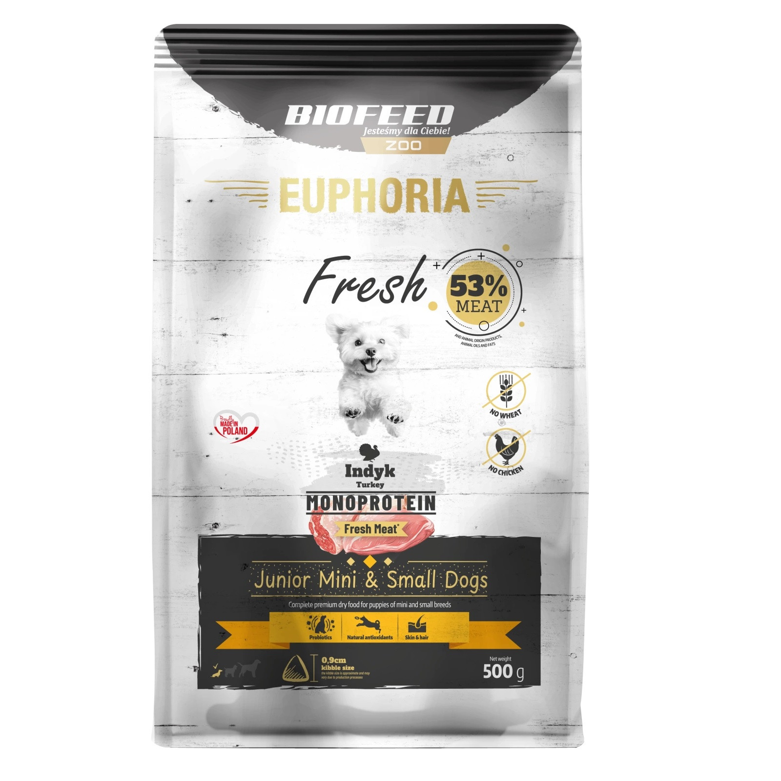 BIOFEED Euphoria Fresh Junior Turkey Monoprotein XS/S - suché krmivo pro psy - 500g - foto 2