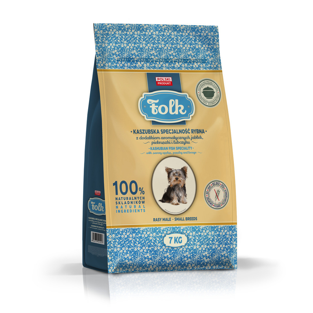 FOLK Small breeds Kashubian-style fish specialty with apples, parsley and lovage - suché krmivo pro psy - 7kg - foto 1