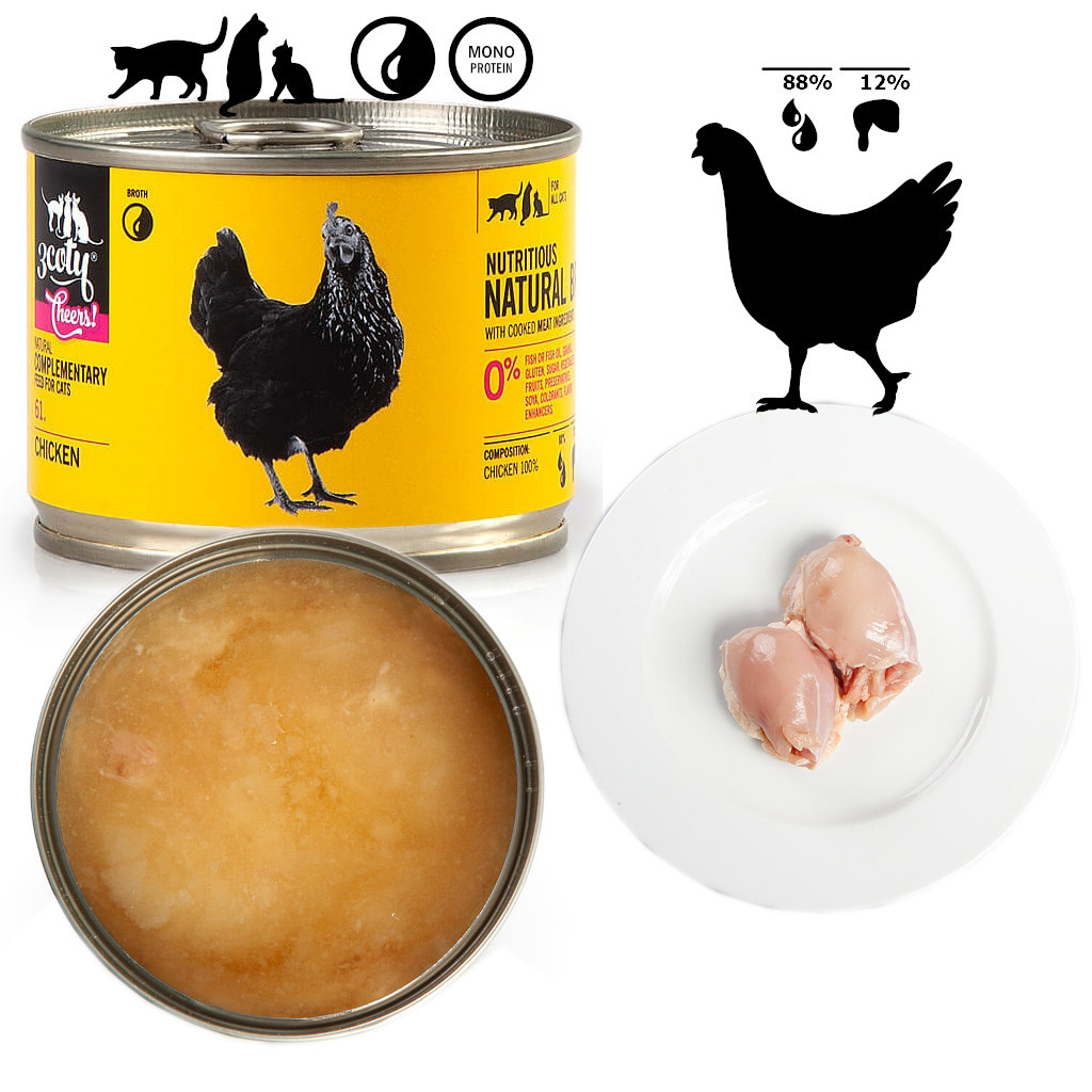 3COTY Cheers! 61. Chicken - mokré krmivo pro kočky - 160g - foto 2