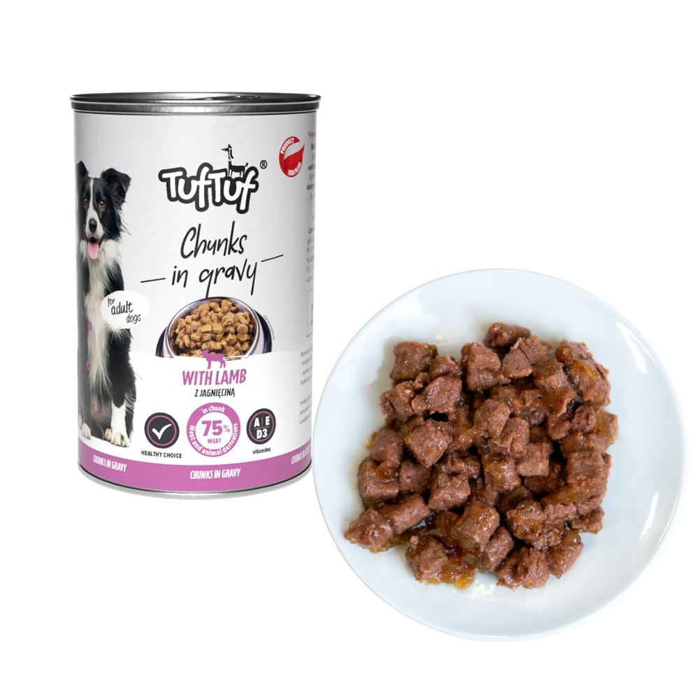 TUF TUF Meaty chunks with lamb - vlhké krmivo pro psy - 1250g - foto 1